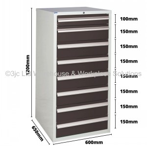 Euroslide Storage Cabinet 8 Drawer 1200mm Type 2
